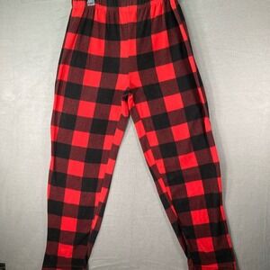 Mission Ridge Mens XL Buffalo Plaid Pajama Pants Red Black Fleece Lounge‎